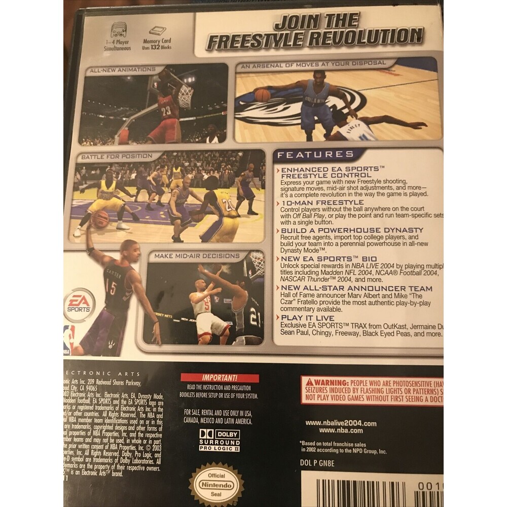 NBA Live 2004 - Nintendo Gamecube Game‎ Authentic - Picture 2 of 4